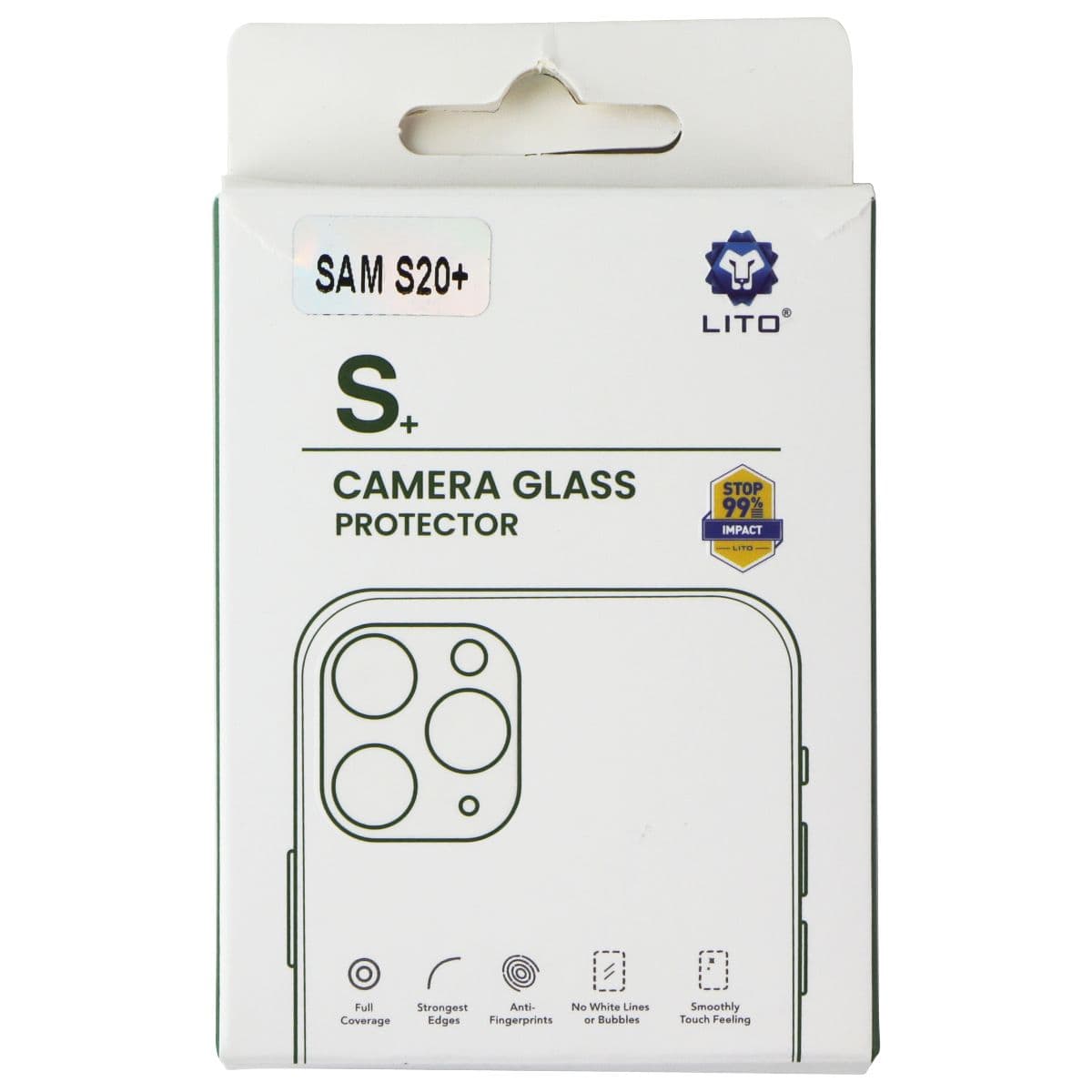 LITO S+ Camera Glass Protector for Samsung Galaxy (S20+) - Black image 1
