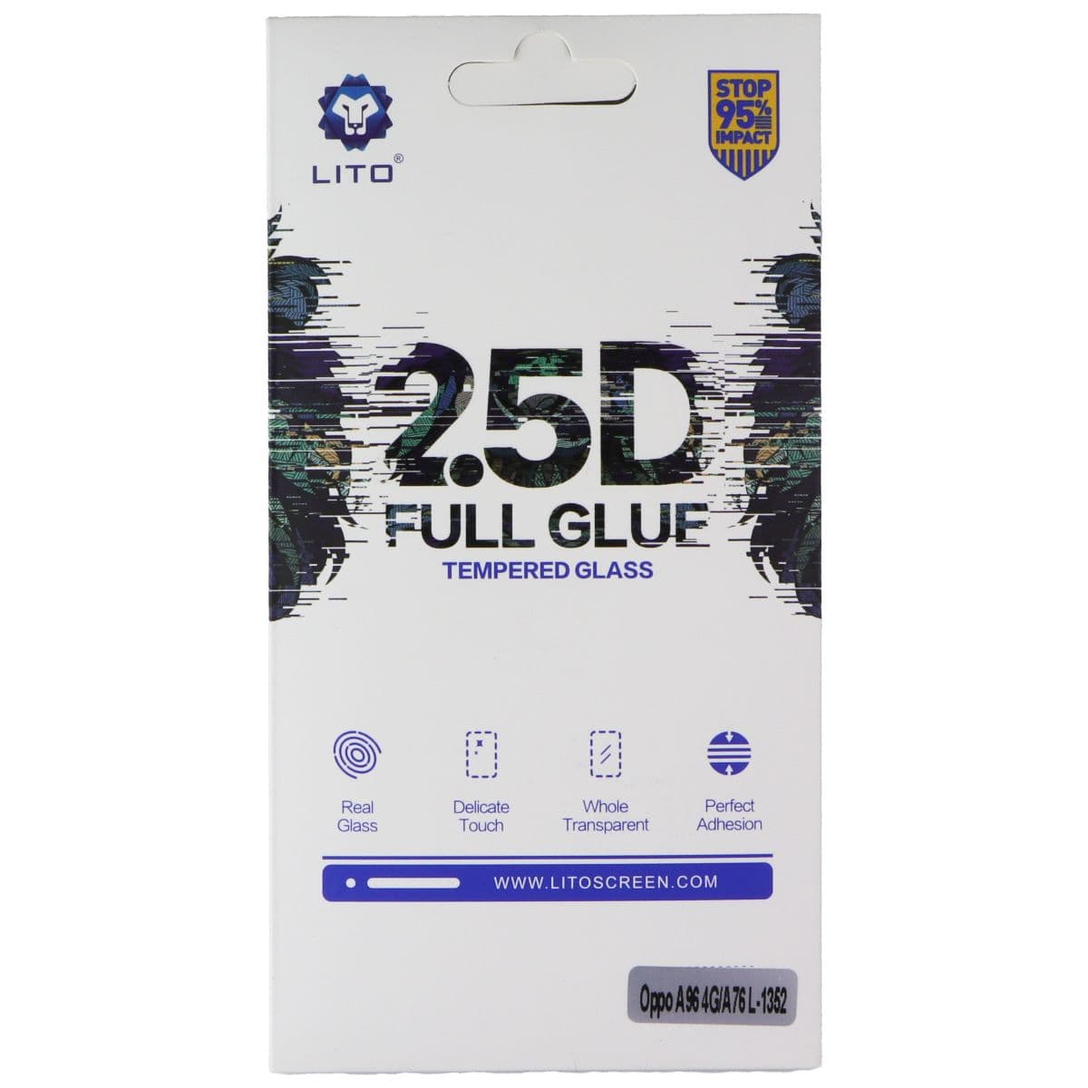 LITO 2.5D Full Glue Tempered Glass Screen Protector for Oppo A96 4G/A76 (L-1352) image 1