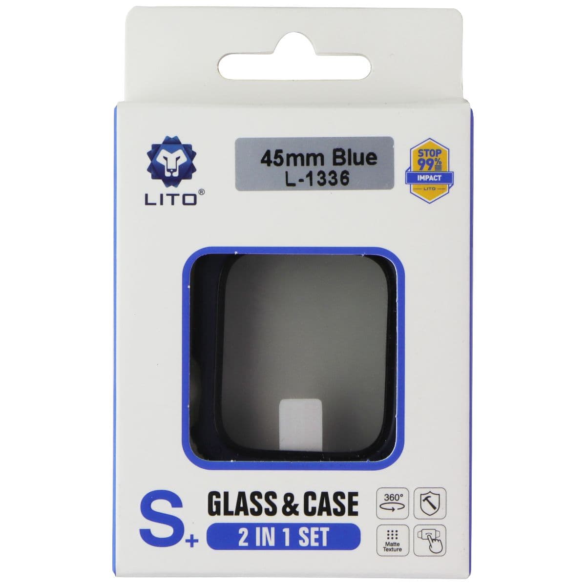 LITO S+ Glass & Rugged Case for Apple Watch Series 9/8/7 (45mm) - Blue (L-1336) image 1