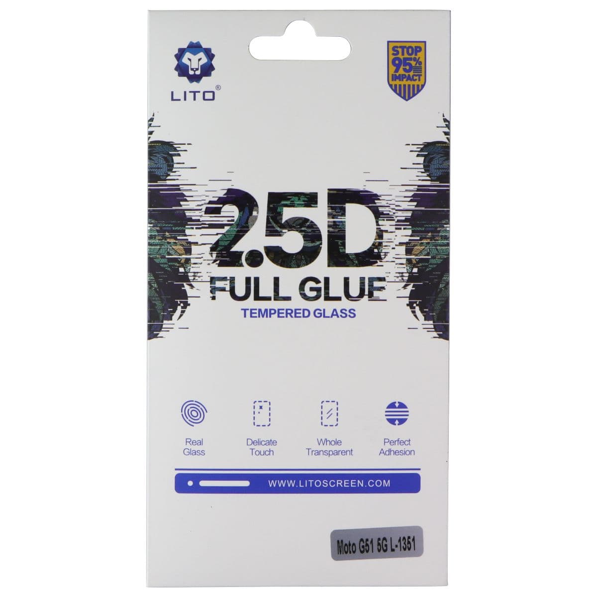 LITO 2.5D Full Glue Tempered Glass Screen Protector for Moto G51 5G (L-1351) image 1