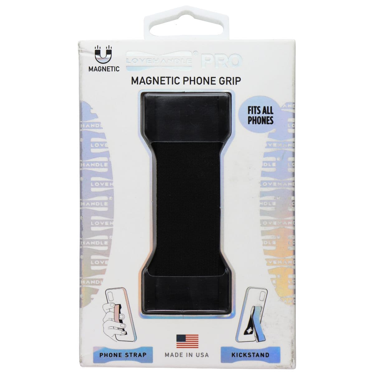 LoveHandle PRO Magnetic Phone Grip (Fits All Phones) - Black image 1