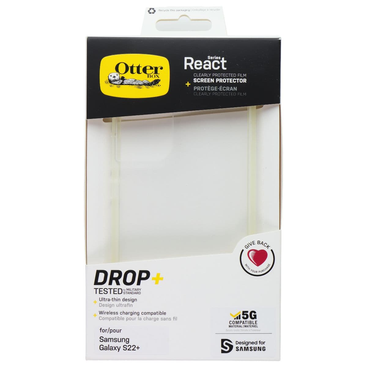 OtterBox React Protection Pack Case & Glass for Samsung Galaxy S22+ (Plus) image 1