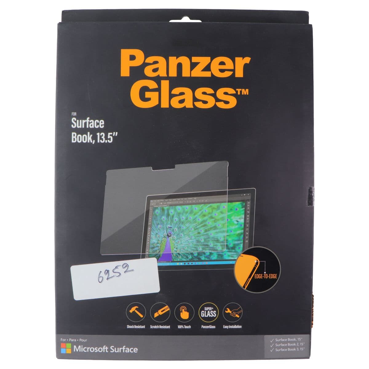 PanzerGlass Edge to Edge Glass Screen Protector for Microsoft Surface Book 13.5 image 1