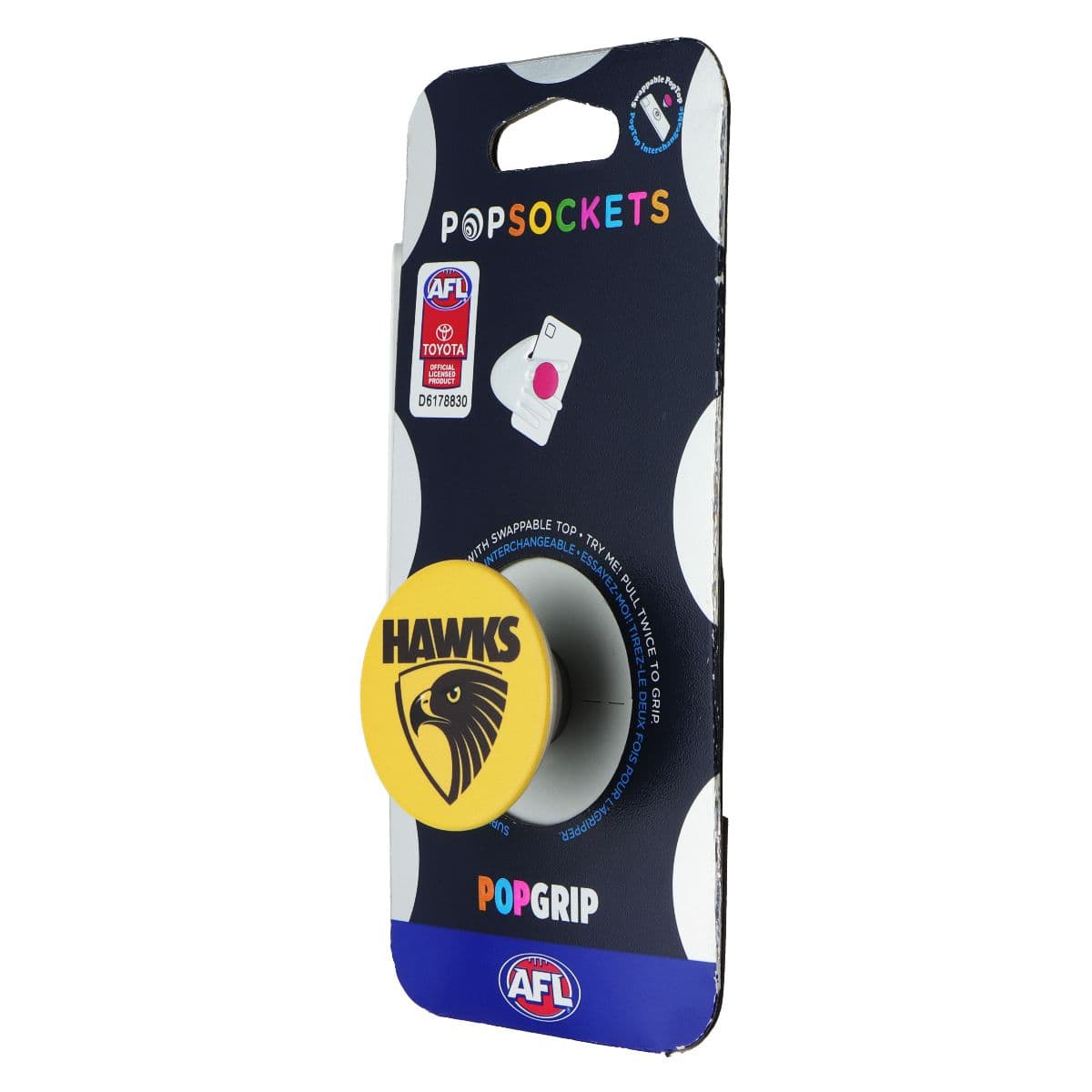 PopSockets PopGrip Expanding Stand Grip w/ Swappable Top - AFL Hawthorn Hawks image 1