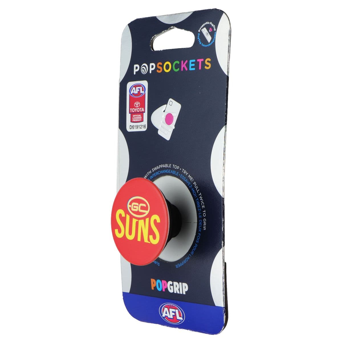 PopSockets PopGrip Expanding Stand Grip w/Swappable Top - AFL Gold Coast Suns image 1