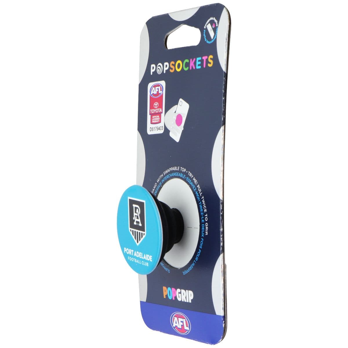 PopSockets PopGrip Expanding Stand Grip w/ Swappable Top - AFL Port Adelaide FC image 1