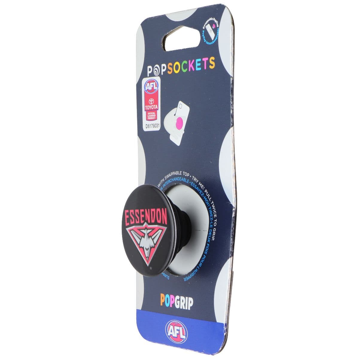 PopSockets PopGrip Expanding Stand Grip w/Swappable Top - AFL Essendon Bomber image 1
