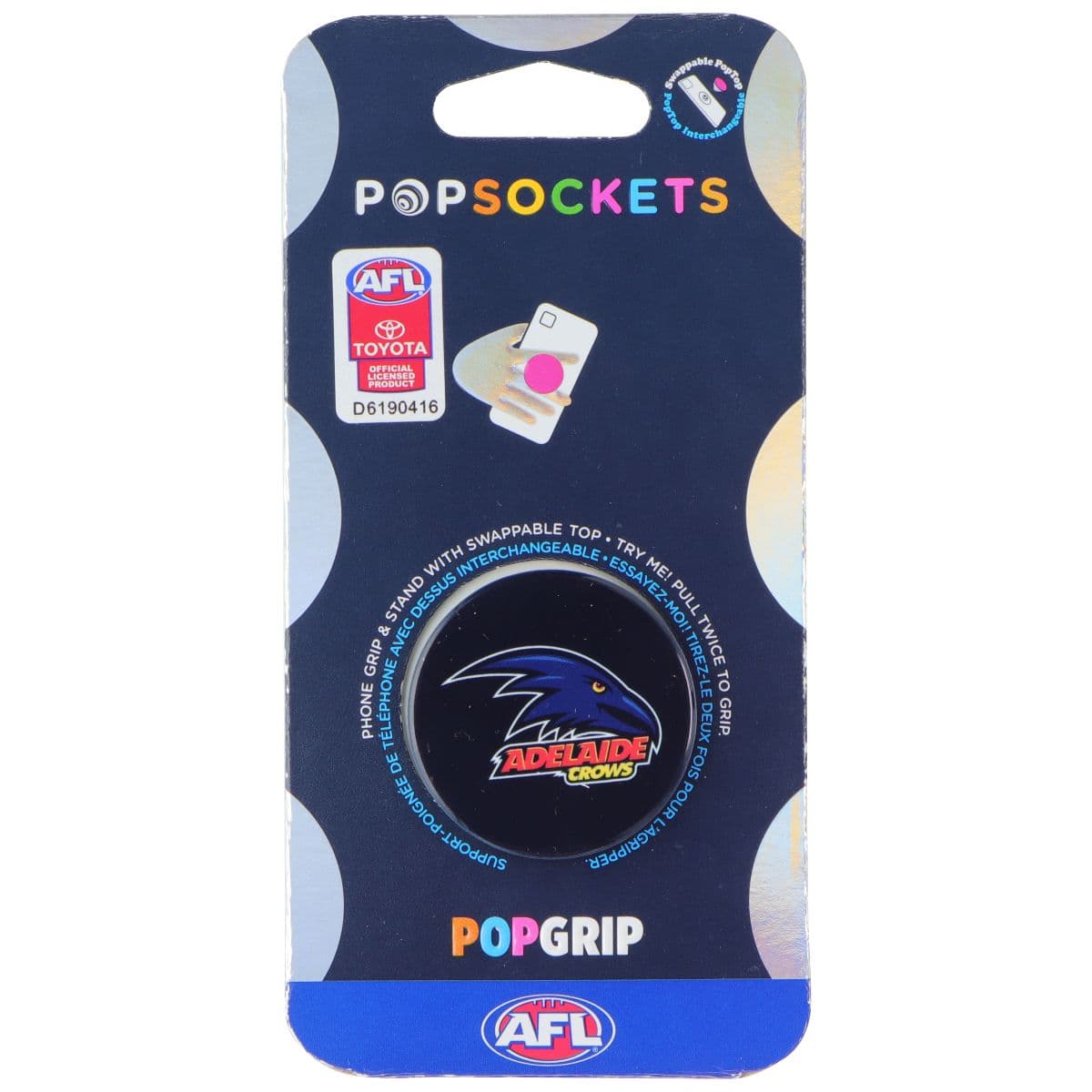 PopSockets PopGrip Expanding Stand Grip w/ Swappable Top - AFL Adelaide Crows image 2