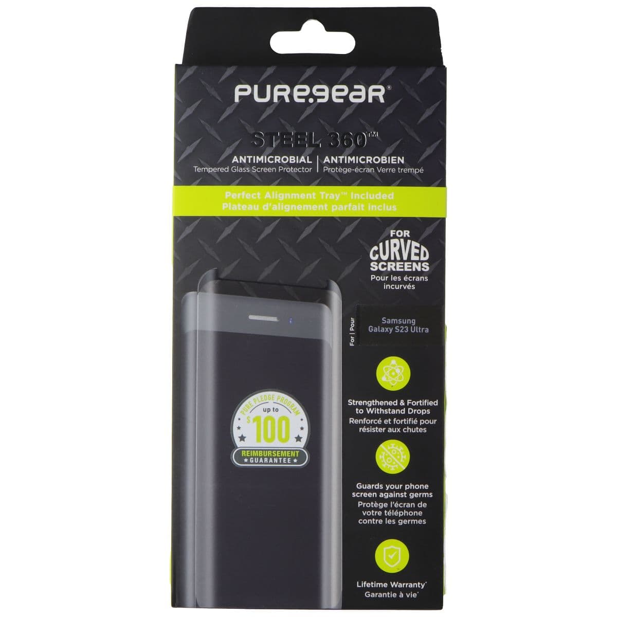 PureGear Steel 360 Series Screen Protector for Samsung Galaxy S23 Ultra image 1