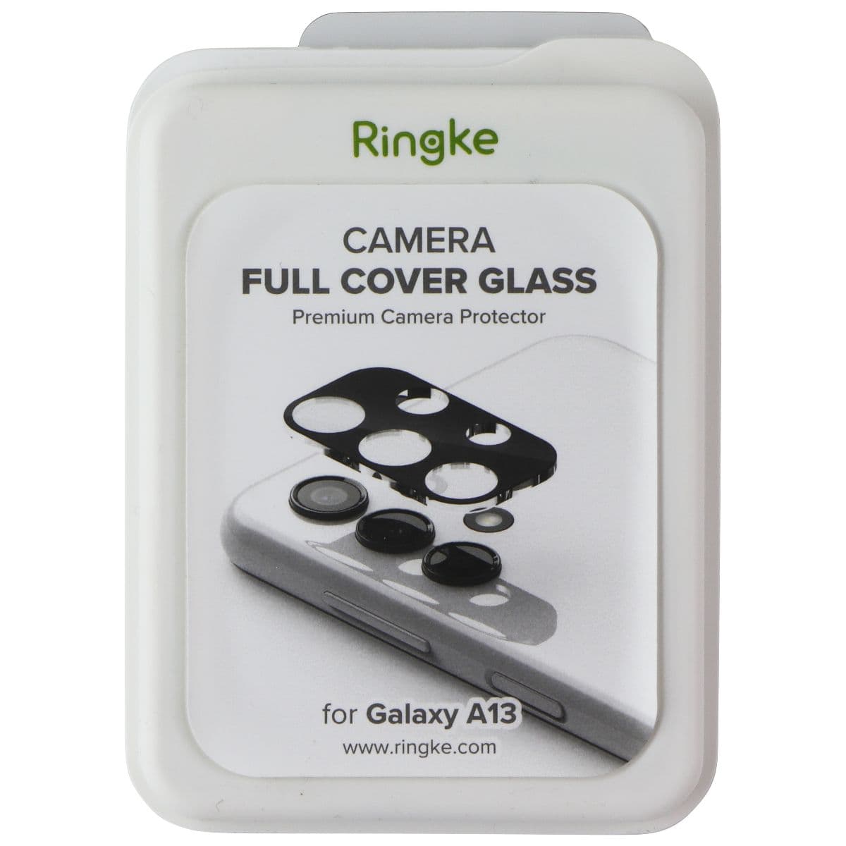 Ringke Galaxy A13 4G Camera Protector Full Cover Glass Package (3 Pack) - Black image 1