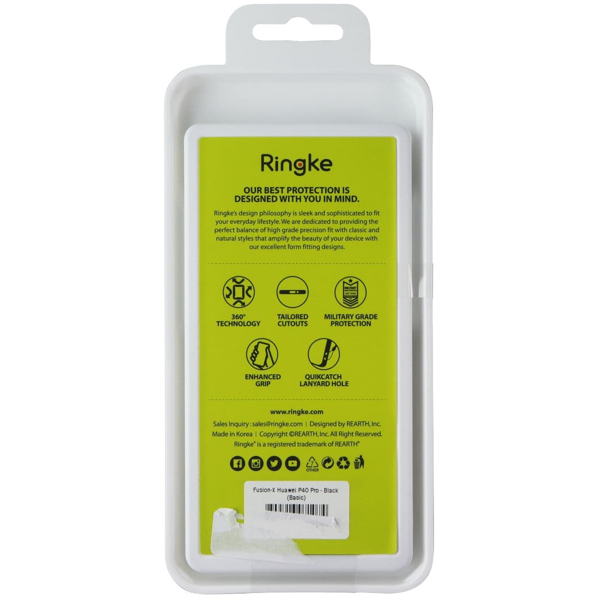 Ringke Fusion X Series Case for Huawei P40 Pro - Clear / Black image 2