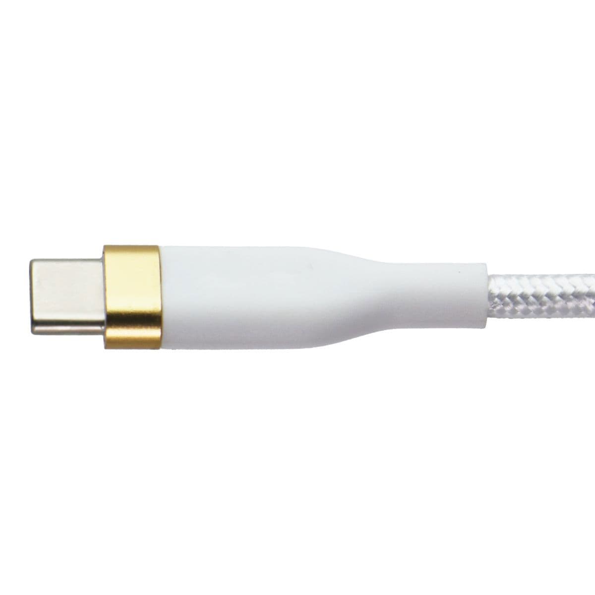 S. Simple (4 Foot) USB-C to USB-C Tough-Knit Braided Cable - White/Gold image 3