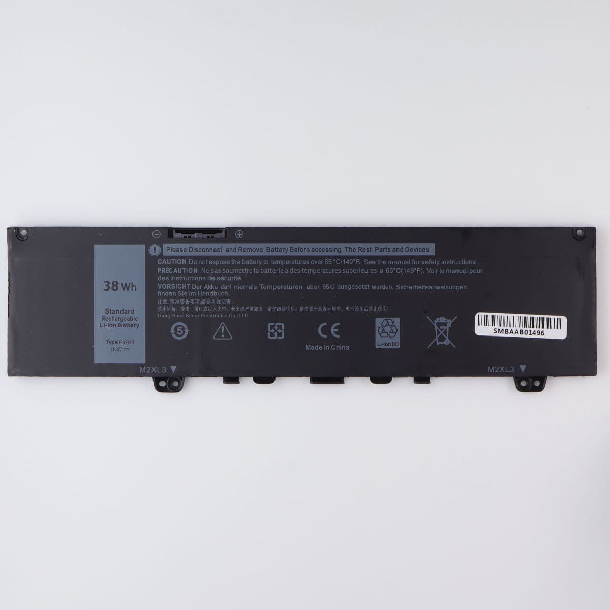 Repair Part - 11.4V/38Wh Battery for Dell inspiron 13 (39DY5) Laptop F62G0 image 1