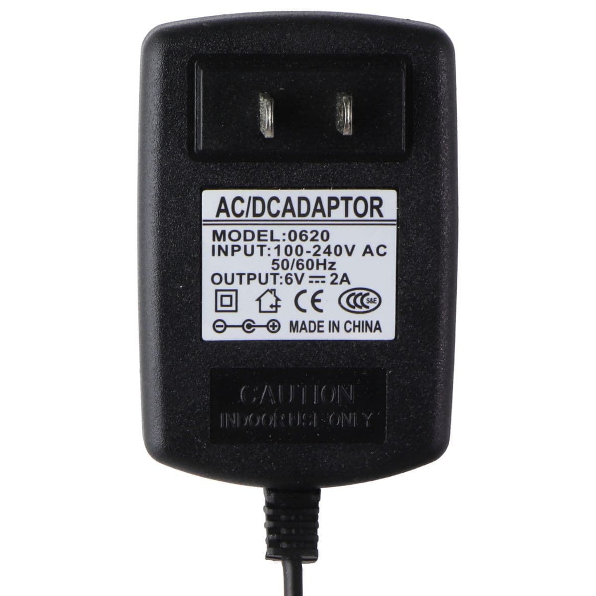 6V/2A AC/DC Power Adapter Wall Charger - Black (0620) image 2