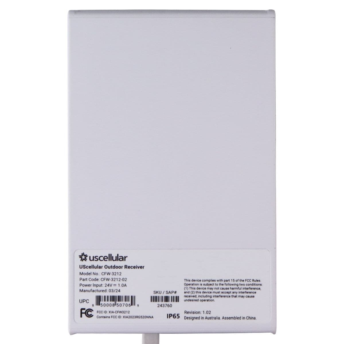 US Cellular 24V/1A Outdoor Receiver (CFW-3212) - White image 3