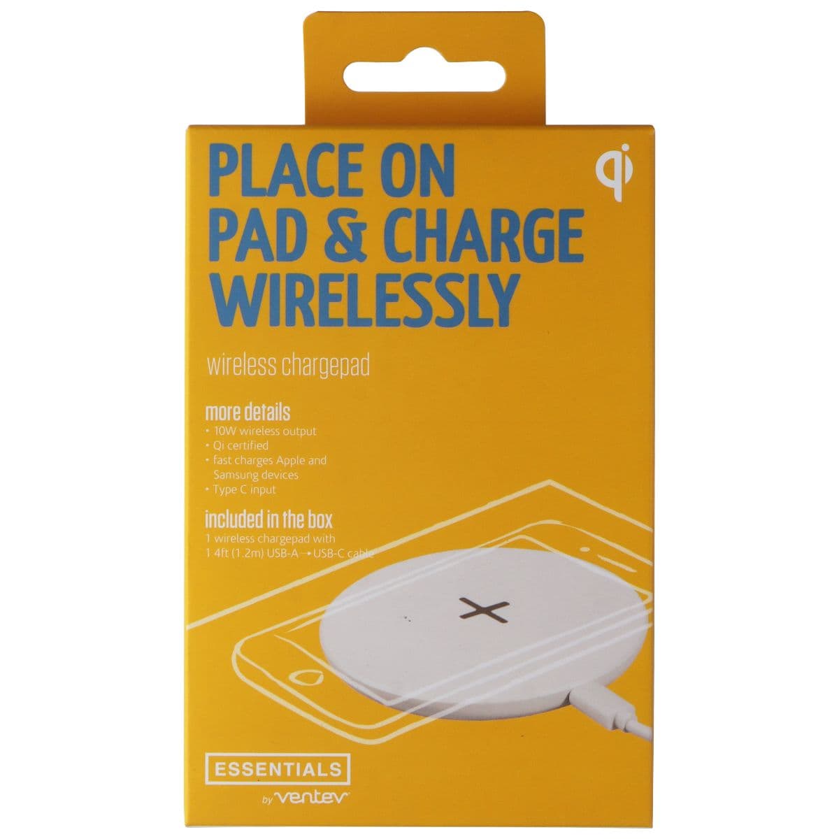 Ventev (10W) Wireless ChargePad & USB-C Cable - White image 1