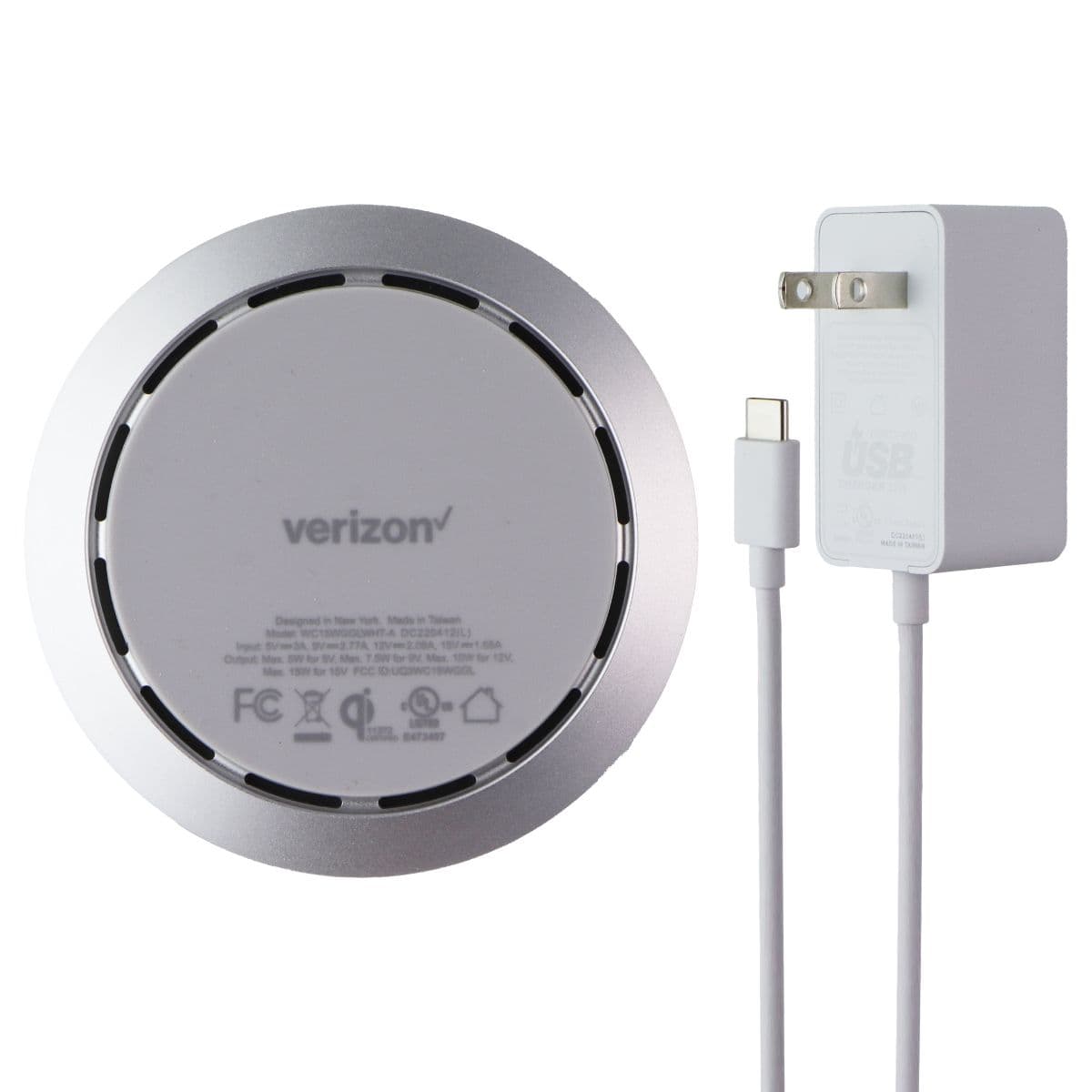 Verizon (15W) Qi Wireless Charging Pad - White (WC15WGGLWHT-A) image 3