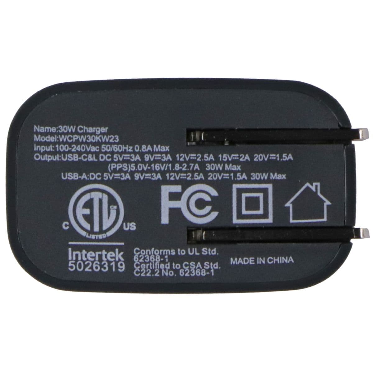 WingoCase (30W) 3-Port Adapter for USB-A/USB-C/8-Pin Cables with 5 Foot Cable image 5