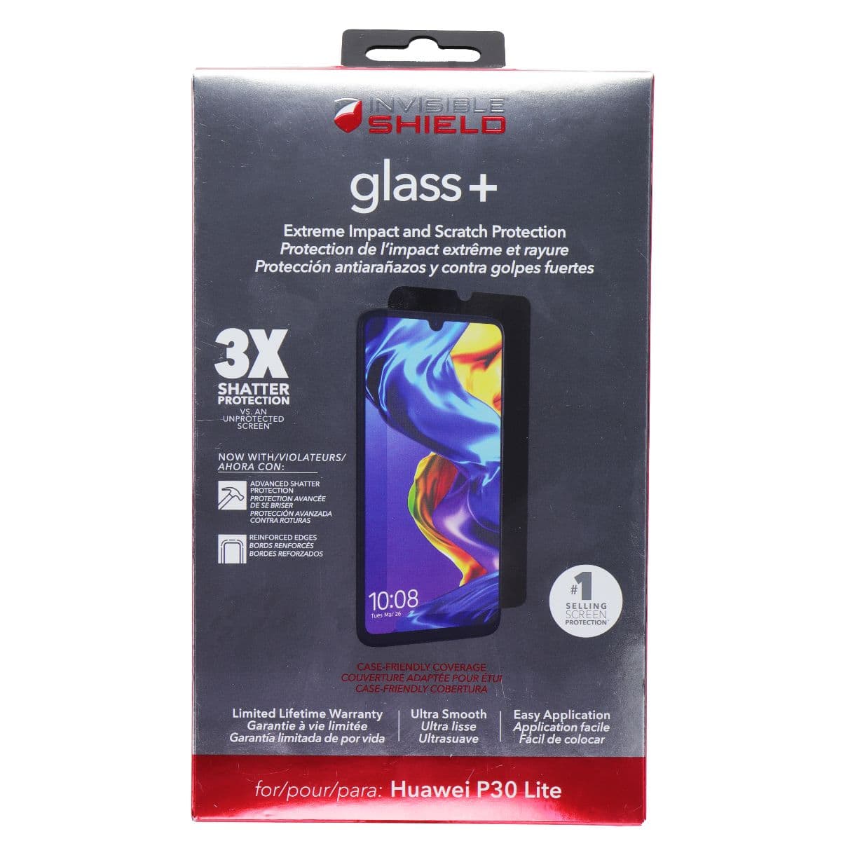 ZAGG InvisibleShield (Glass+) Tempered Glass for Huawei P30 Lite - Clear image 1