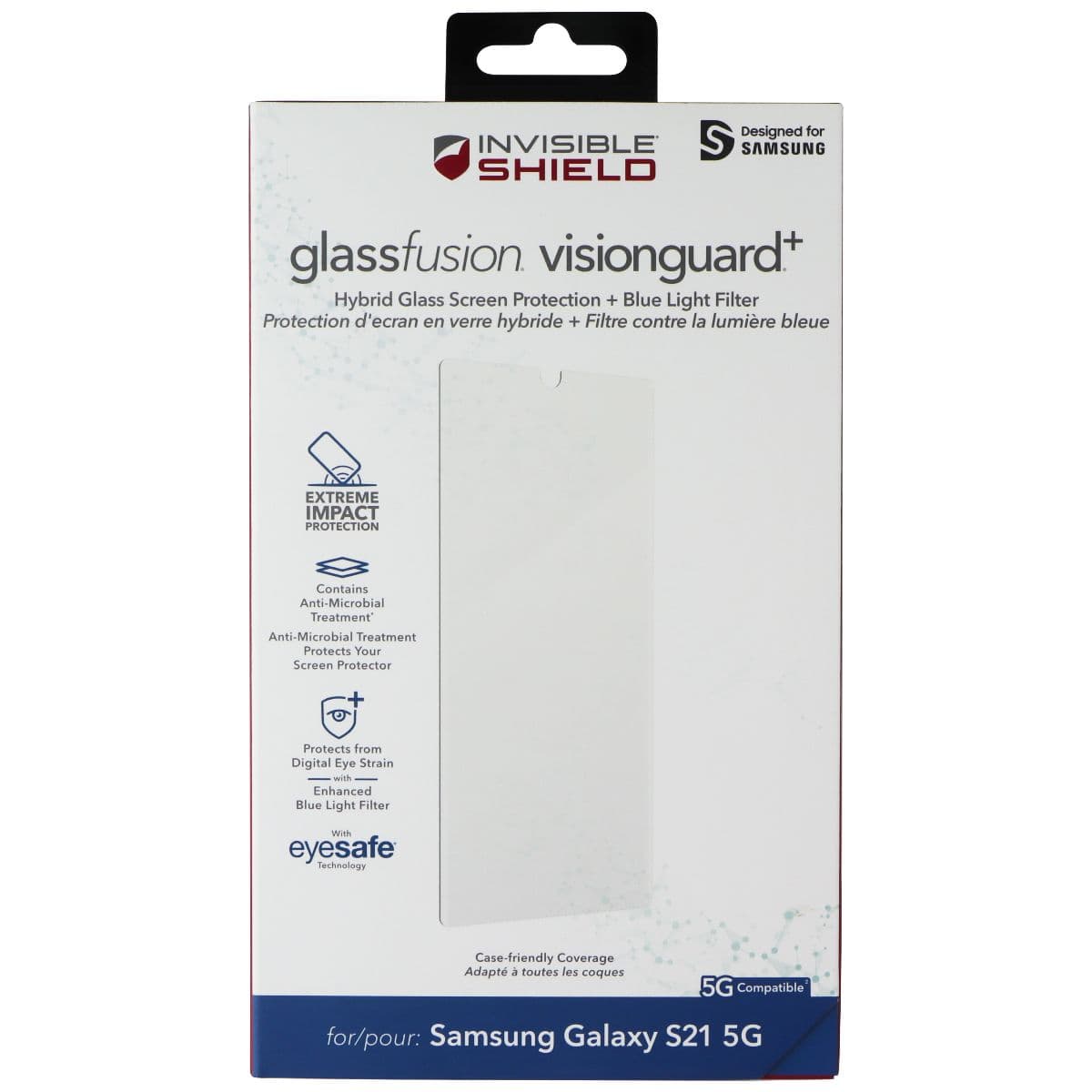 ZAGG GlassFusion VisionGuard+ Screen Protector for Galaxy S21 5G - Clear image 1