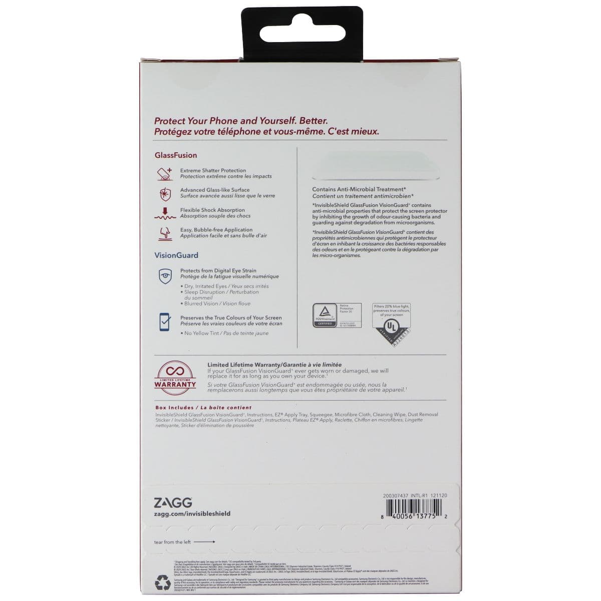 ZAGG GlassFusion VisionGuard+ Screen Protector for Galaxy S21 5G - Clear image 2