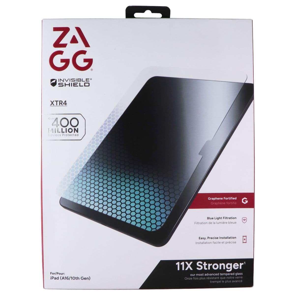 ZAGG XTR4 Tempered Glass Screen Protector for Apple iPad (A16/10th Gen) image 1