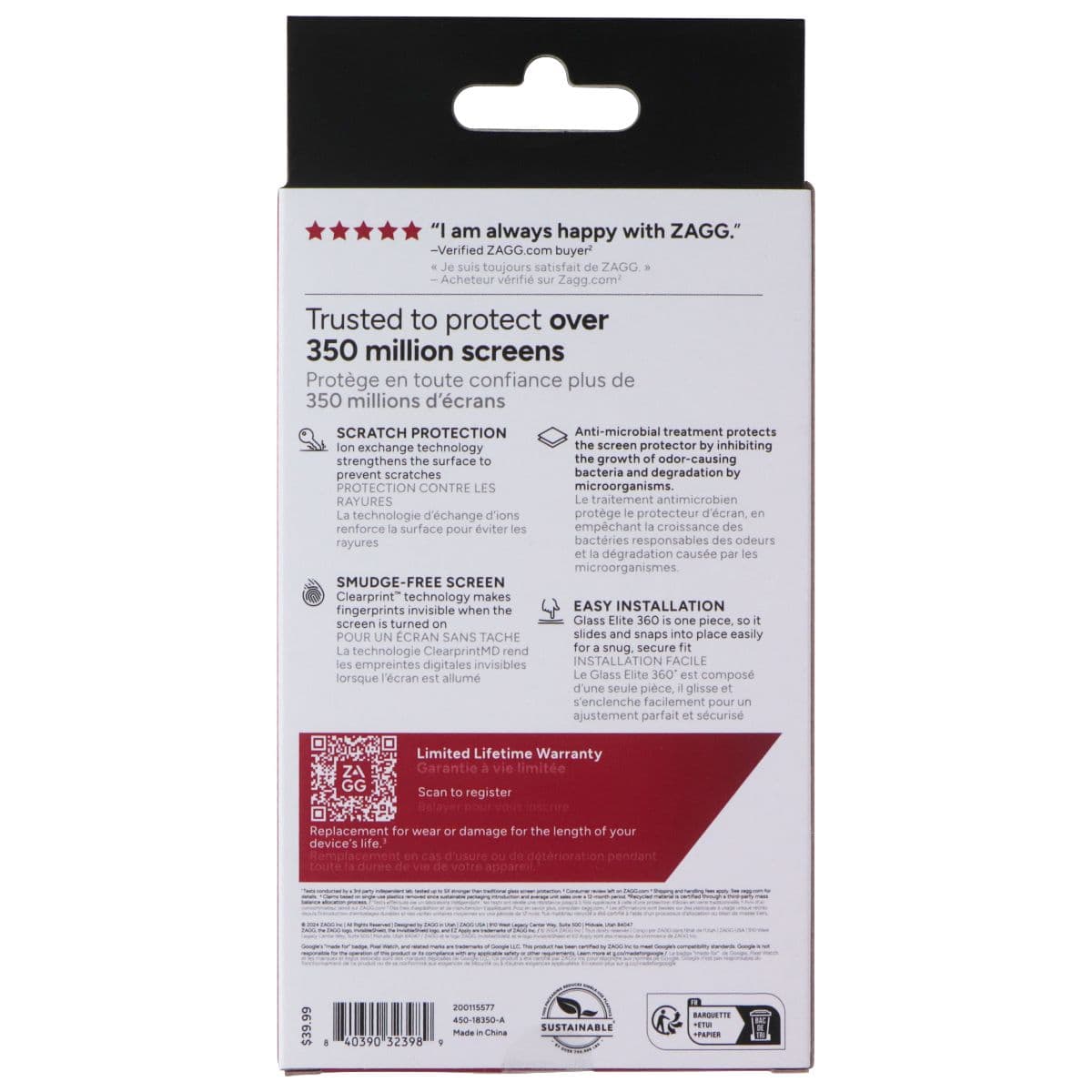 ZAGG Invisible Shield Glass Elite 360 Protect for Google Pixel Watch 3 (45mm) image 2