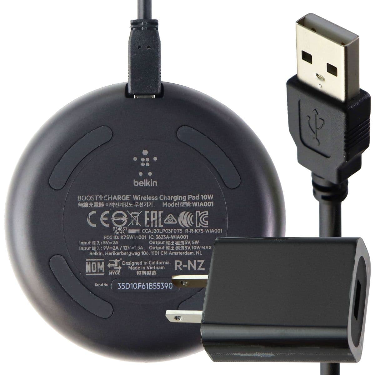 Belkin BoostCharge 10W Fast Wireless Charger Pad - Black (WIA001ttBK) image 3