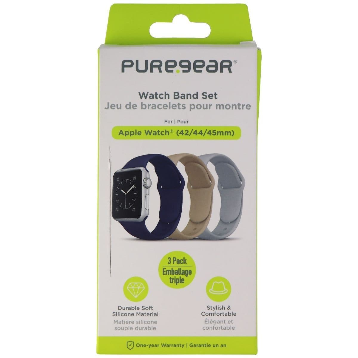 PureGear Watch Band Set for Apple Watch 42/44/45mm - Blue/Tan/Gray image 2