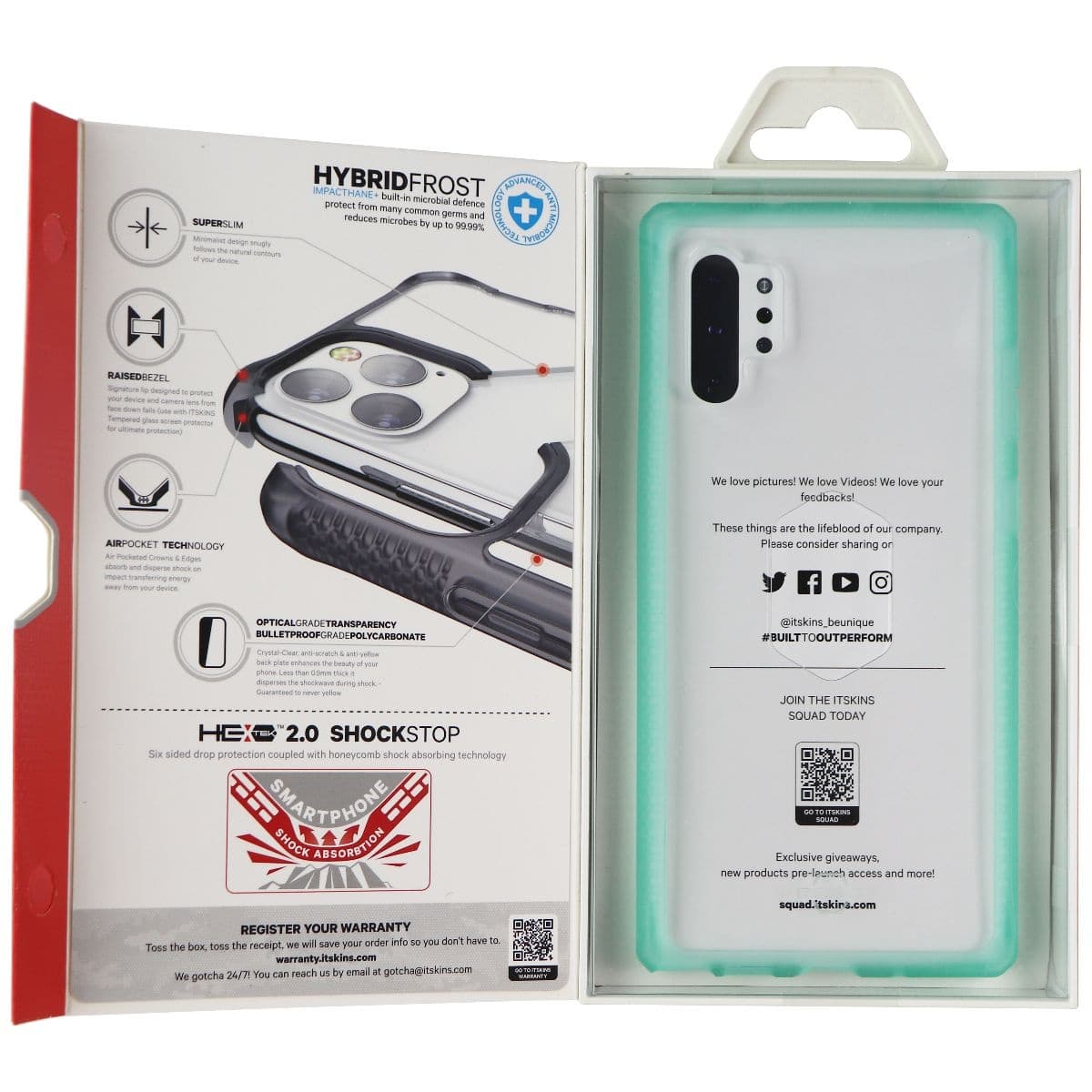 ITSKINS Hybrid Frost Series Case for Samsung Note10 Plus - Tiffany Green/Clear image 2