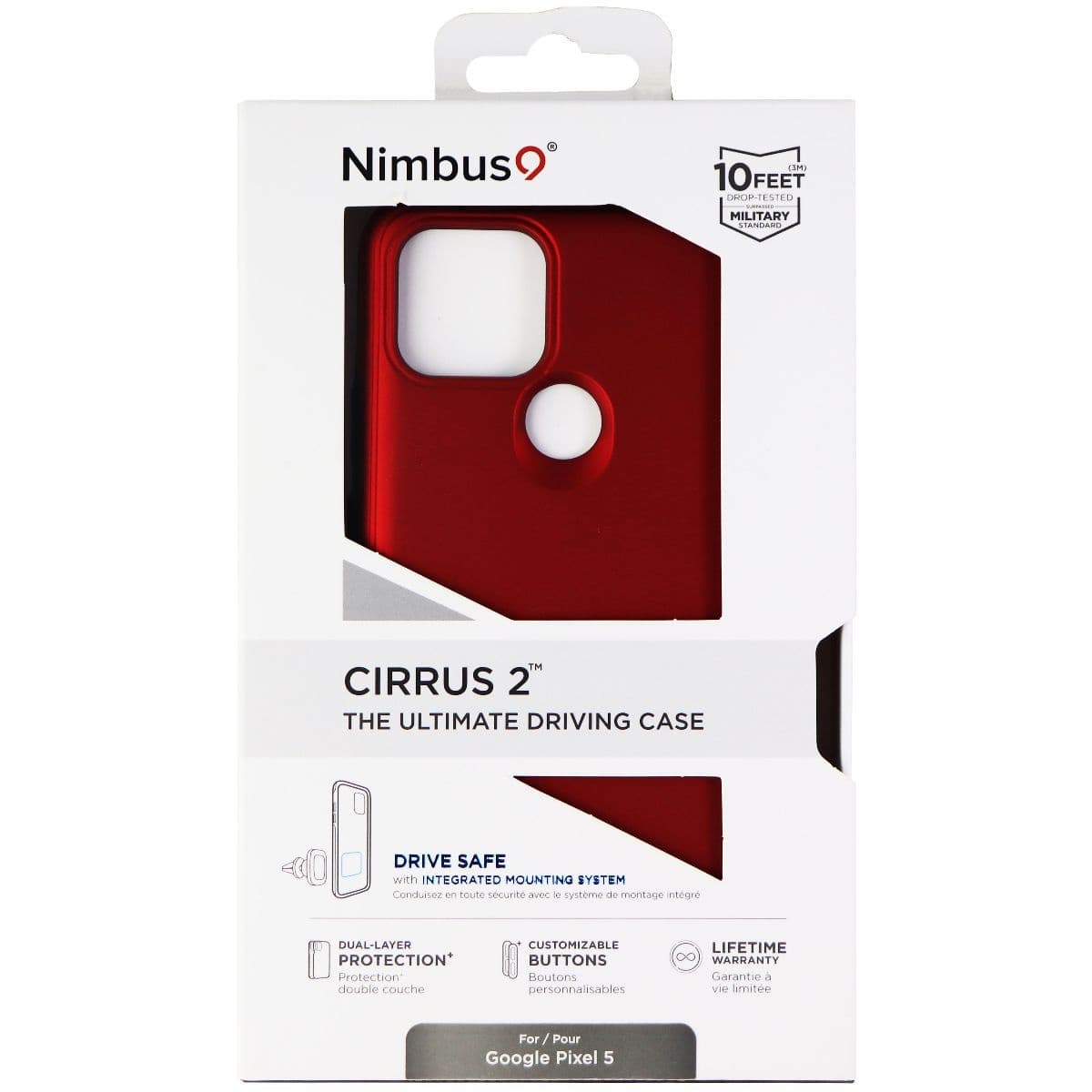 Nimbus9 Cirrus 2 Series Hard Case for Google Pixel 5 Smartphones - Red/Black image 4