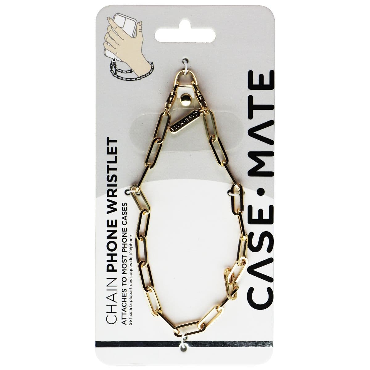 Case-Mate Detachable Phone Lanyard Strap with Gold Metal Chain - Gold image 1