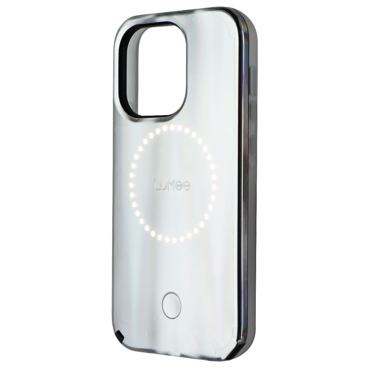 LuMee Halo Lighted Case for Apple iPhone 13 Pro/13/12 Pro/12 - Silver image 1