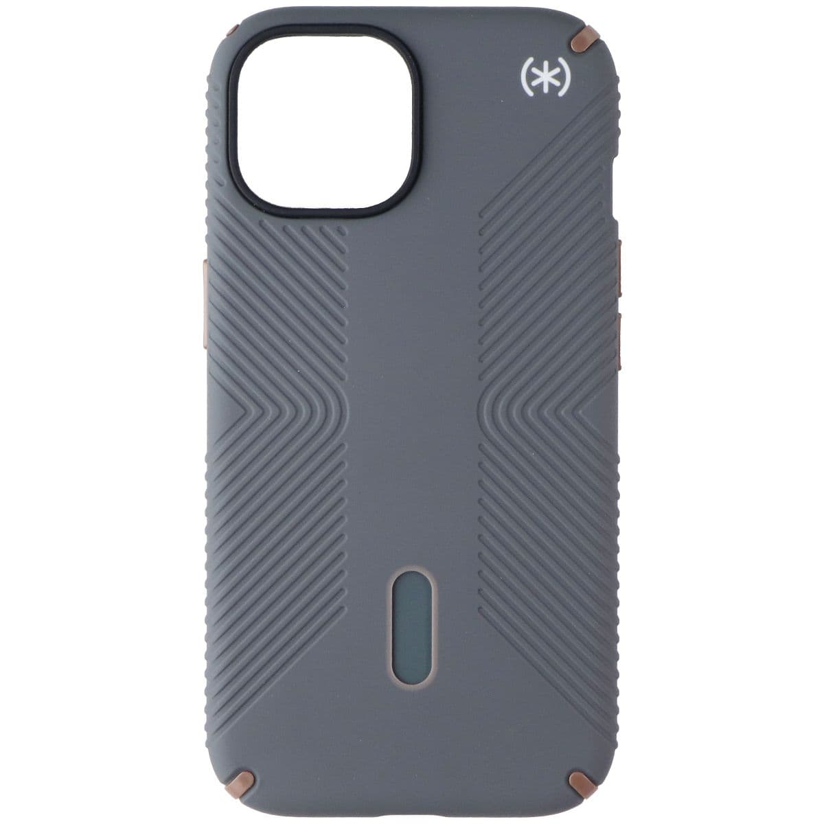 Speck Presidio2 Grip Case for MagSafe iPhone 15 - Charcoal Gray / Bronze / White image 2