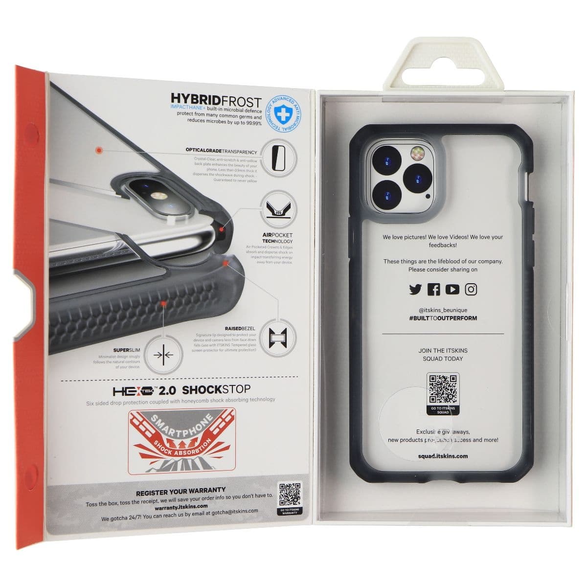 ITSKINS Hybrid Frost Case for Apple iPhone 11 Pro - Black and Transparent image 2