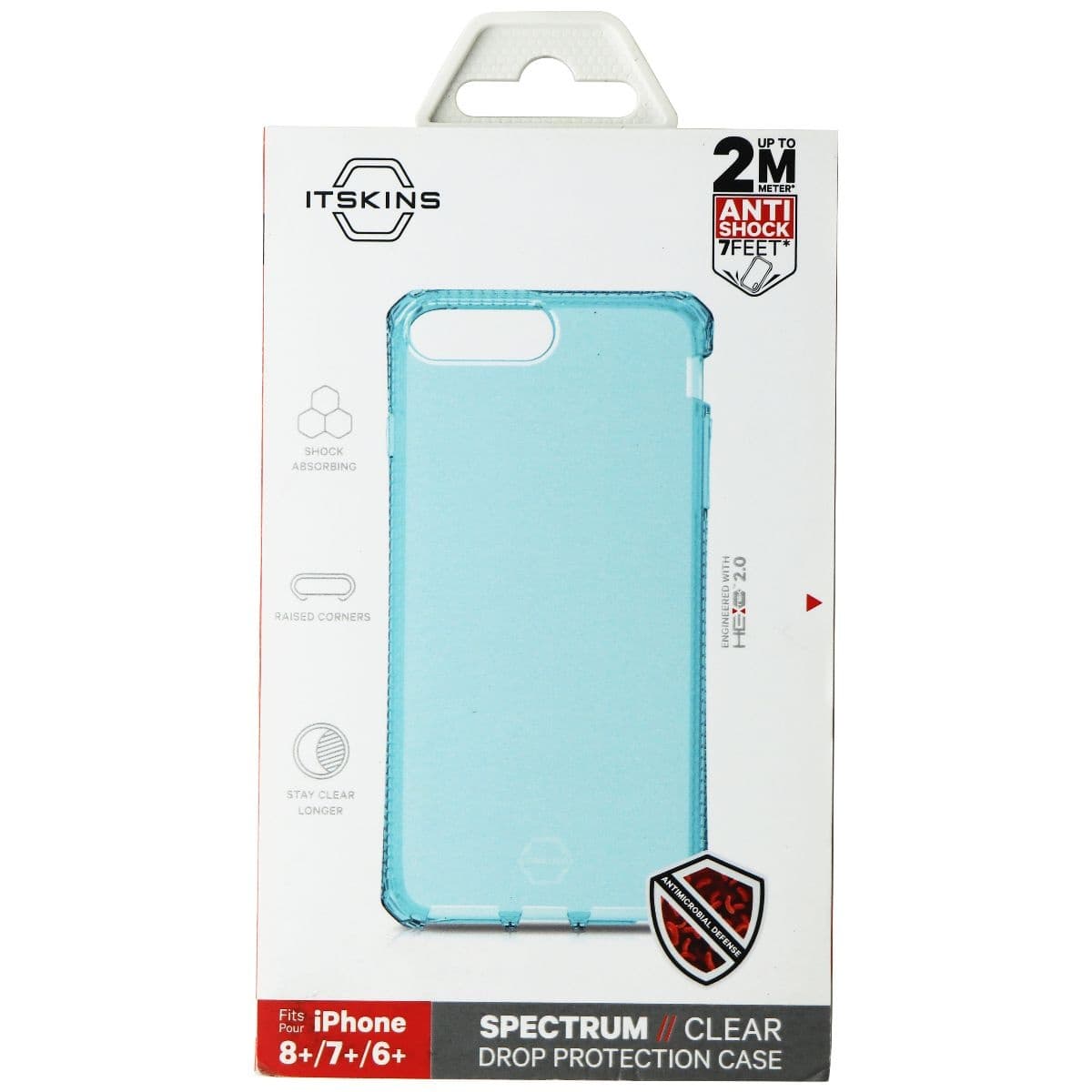 ITSKINS Spectrum Clear Case for Apple iPhone (8+/7+/6S+/6+) - Light Blue image 1